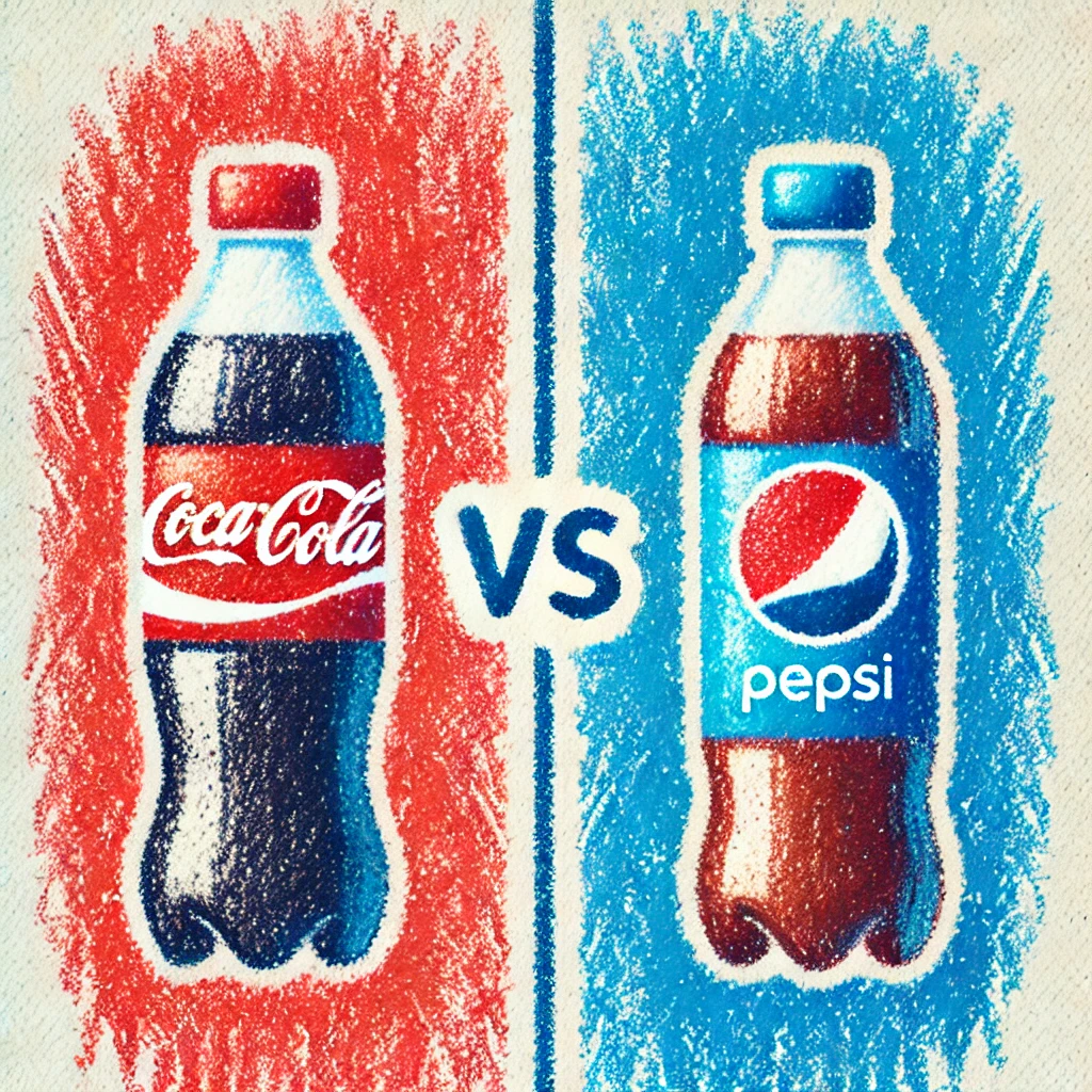 Illustreeriv pilt coca-Colast ja Pepsist, tehtud AI rakendusega DALL·E.