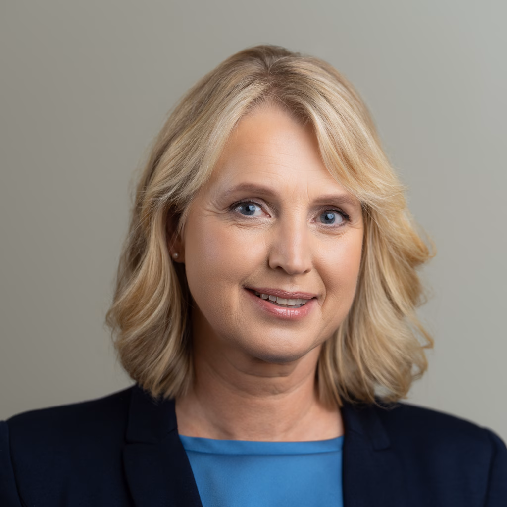 Ametiportree naisest seina taustal, foto autor Mailis Vahenurm.