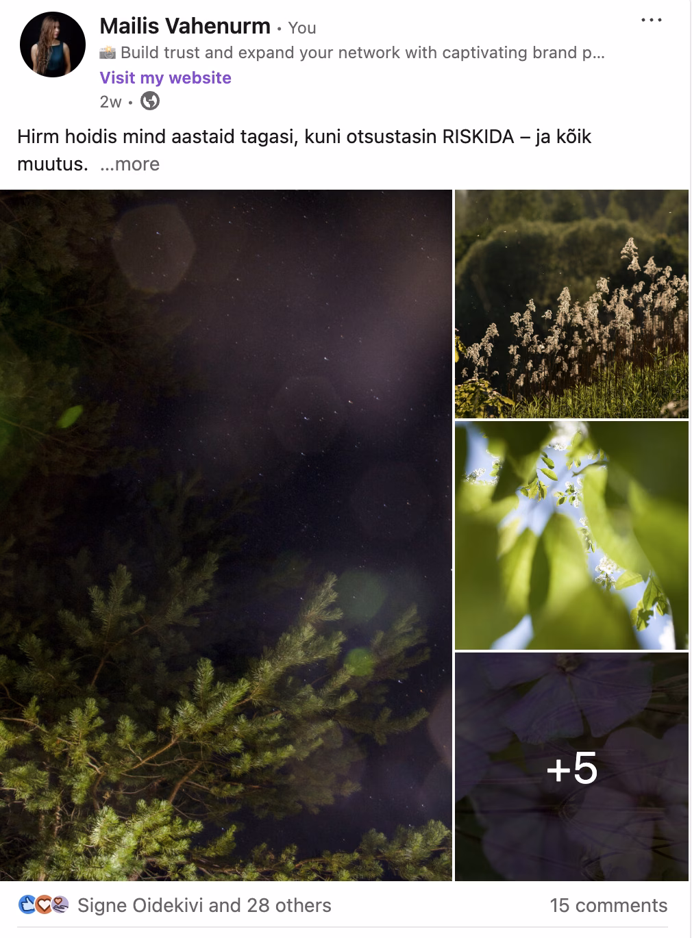 LinkedIn postituse näide oma ettevõtte inimlikuma poole näitamisest LinkedIn postituse näide oma ettevõtte inimlikuma poole näitamisest.